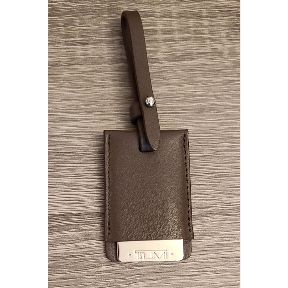 Tumi Replacement Bag Tag Brown Leather Travel Old Money New Money Vacay Cruise